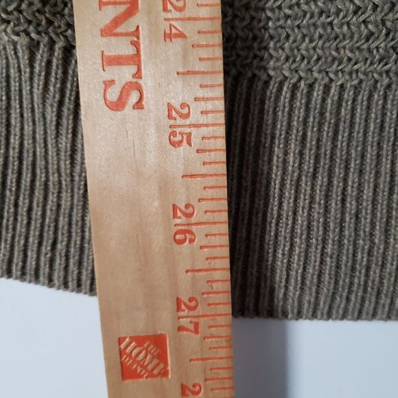 LRL Jeans Co Grandpa Cardigan Shawl Cardigan Cotton Olive Womens Petite Large - Picture 9 of 9